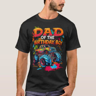誕生日を迎えた息子の父のためのモンスタートラックの服  Tシャツ
