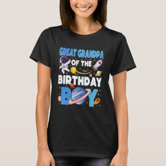 誕生日を迎えた男の子のスペース惑星のおじいちゃんとして Tシャツ