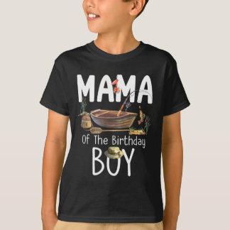 誕生日を迎えた釣り好きな息子を持つママ 誕生日 ファミリー Tシャツ