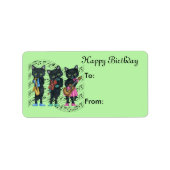 誕生日を迎えるミュージシャンたちの心を描く音楽ノート ラベル (正面)