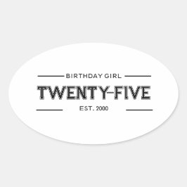 誕生日を迎える女の子 楕円形シール