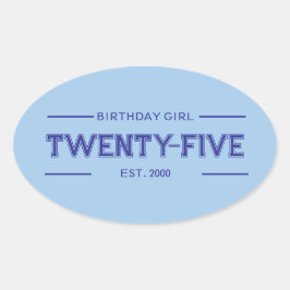 誕生日を迎える女性 楕円形シール