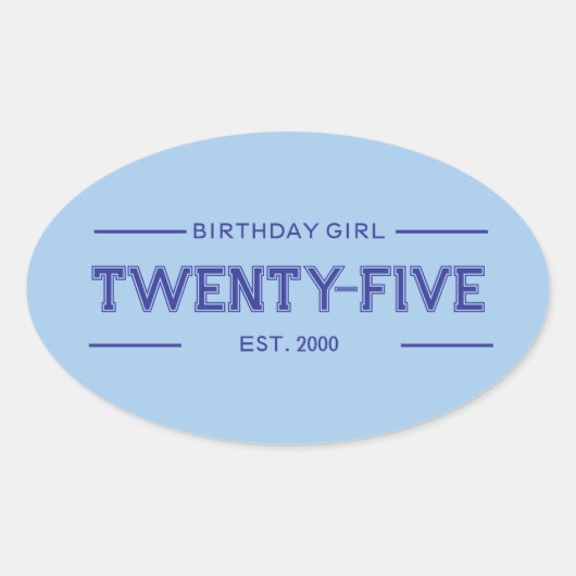 誕生日を迎える女性 楕円形シール (正面)