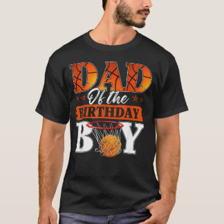 誕生日を迎える息子のバスケパパ ファミリー Tシャツ