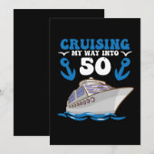 誕生日を迎え五十路へとクルージング 招待状 (正面/裏面)