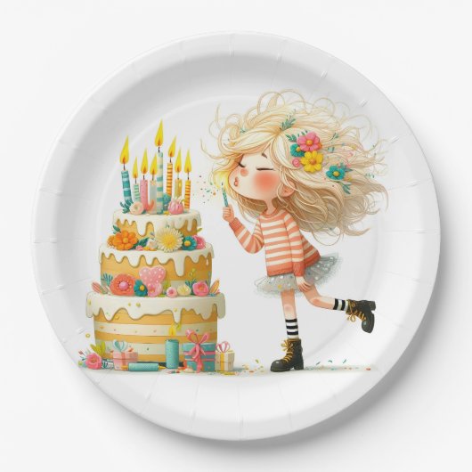 誕生日を願う ペーパープレート (正面)