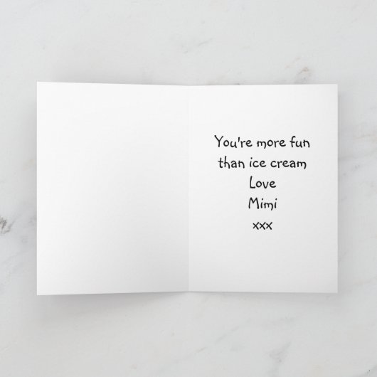 誕生日アイスおもしろいクリームスプレッルユーモアかわいい カード (内部)