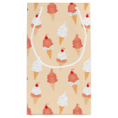 誕生日アイスクリームコーン振り付けパターン スモールペーパーバッグ (裏面)