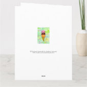 誕生日アイスクリームコーン3フレーバーグリーティングカード サンキューカード (裏面)