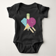 誕生日アイスクリームベビーベビーボディスーツ