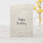 誕生日アイボリー抽象芸術テクスチャデザイン カード (黄色い花)