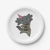 誕生日アクソロトルガーランド大人の布顔マスク ペーパープレート (正面)