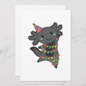 誕生日アクソロトルガーランド大人の布顔マスク 招待状 (正面/裏面)