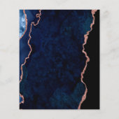 誕生日アゲート大理石ブルーバラ予算の招待 チラシ (裏面)