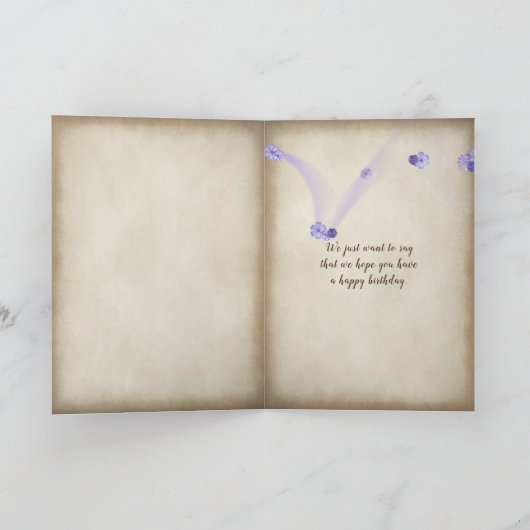 誕生日アジサイとクイーンアンズレースブーケ カード (内部)