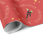 誕生日アスリートカスタム文字ブラック ラッピングペーパー (ロールコーナー)