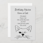 誕生日アドバイスウィンキング猫おもしろい動物ユーモア (正面/裏面)