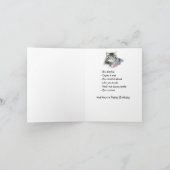 誕生日アドバイス猫おもしろいユーモア カード (内部)