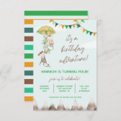 誕生日アドベンチャー　山　猿　誕生日 招待状 (正面/裏面)