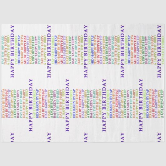 誕生日アナグラムティッシュペーパー 薄葉紙 (正面)