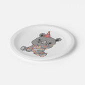 誕生日アニマルキュートなサイ子供へノ誕生日パーティー ペーパープレート (アングル)