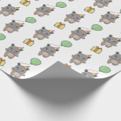 誕生日アニマルキュートなサイ子供へノ誕生日パーティー ラッピングペーパー (角)