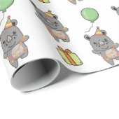 誕生日アニマルキュートなサイ子供へノ誕生日パーティー ラッピングペーパー (ロールコーナー)