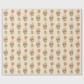 誕生日アニマルキュートオッター子供へバースデーパーティー ラッピングペーパー (フラット)