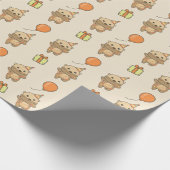誕生日アニマルキュートオッター子供へバースデーパーティー ラッピングペーパー (角)