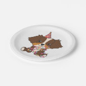 誕生日アニマルキュートオーストラリアシェパード誕生日 ペーパープレート (アングル)