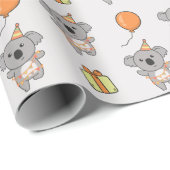 誕生日アニマルキュートコアラ子供の誕生日パーティー ラッピングペーパー (ロールコーナー)