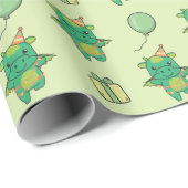 誕生日アニマルキュートドラゴン子供の誕生日パーティー ラッピングペーパー (ロールコーナー)