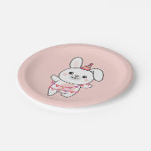 誕生日アニマルキュートバニー子供へバースデーパーティー ペーパープレート (アングル)