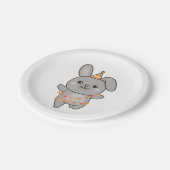 誕生日アニマルキュートバニー子供へバースデーパーティー ペーパープレート (アングル)