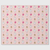 誕生日アニマルキュートバニー子供へバースデーパーティー ラッピングペーパー (フラット)