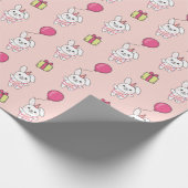 誕生日アニマルキュートバニー子供へバースデーパーティー ラッピングペーパー (角)