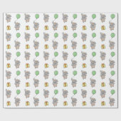 誕生日アニマルキュートバニー子供へバースデーパーティー ラッピングペーパー (フラット)