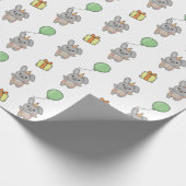 誕生日アニマルキュートバニー子供へバースデーパーティー ラッピングペーパー (角)