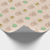 誕生日アニマルキュートバニー子供へバースデーパーティー ラッピングペーパー (角)