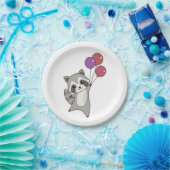 誕生日アニマルキュートラクーン子供の誕生日パーティー ペーパープレート (パーティー)