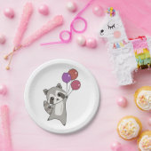 誕生日アニマルキュートラクーン子供の誕生日パーティー ペーパープレート (パーティー)