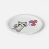 誕生日アニマルキュートラクーン子供の誕生日パーティー ペーパープレート (アングル)