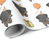 誕生日アニマルキュートラブラドール子供の誕生日パーティー ラッピングペーパー (ロールコーナー)