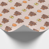 誕生日アニマルキュートラブラドール子供の誕生日パーティー ラッピングペーパー (角)