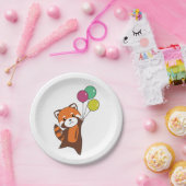 誕生日アニマルキュートレッドパンダ子供の誕生日パーティー ペーパープレート (パーティー)