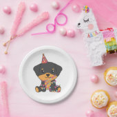 誕生日アニマルキュートロットワイラー誕生会 ペーパープレート (パーティー)