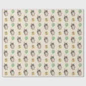 誕生日アニマルキュートロンドンキー子供の誕生日パーティー ラッピングペーパー (フラット)