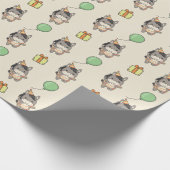 誕生日アニマルキュートロンドンキー子供の誕生日パーティー ラッピングペーパー (角)