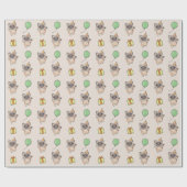 誕生日アニマルキュート猫子供の誕生日パーティー ラッピングペーパー (フラット)