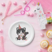 誕生日アニマルキュート猫子供へ誕生パーティー ペーパープレート (パーティー)